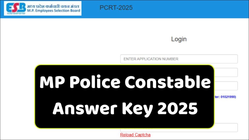 MP Police Constable Answer Key 2025