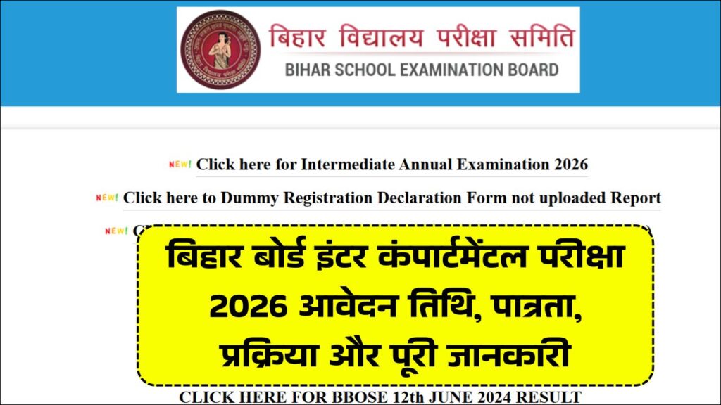 Bihar Board 12th Compartment Exam Date 2026